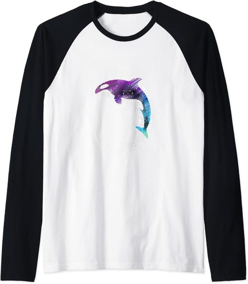 Killer Whale Ocean Save The Whales Gift Raglan Baseball Tee