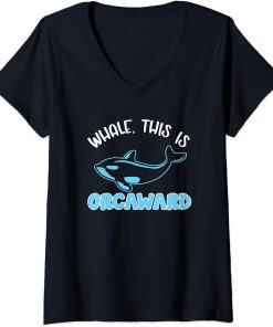 Womens Whale This Is Orcaward Orca V-Neck T-Shirt