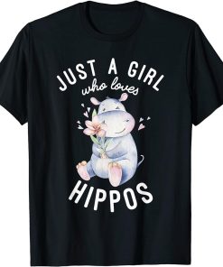 Hippo Tshirt For Girls, Hippo Lover Tshirt, Cute Hippo T-Shirt