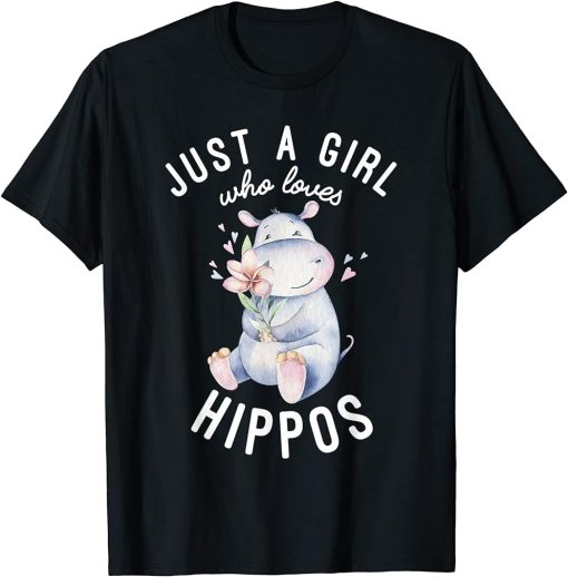 Hippo Tshirt For Girls, Hippo Lover Tshirt, Cute Hippo T-Shirt